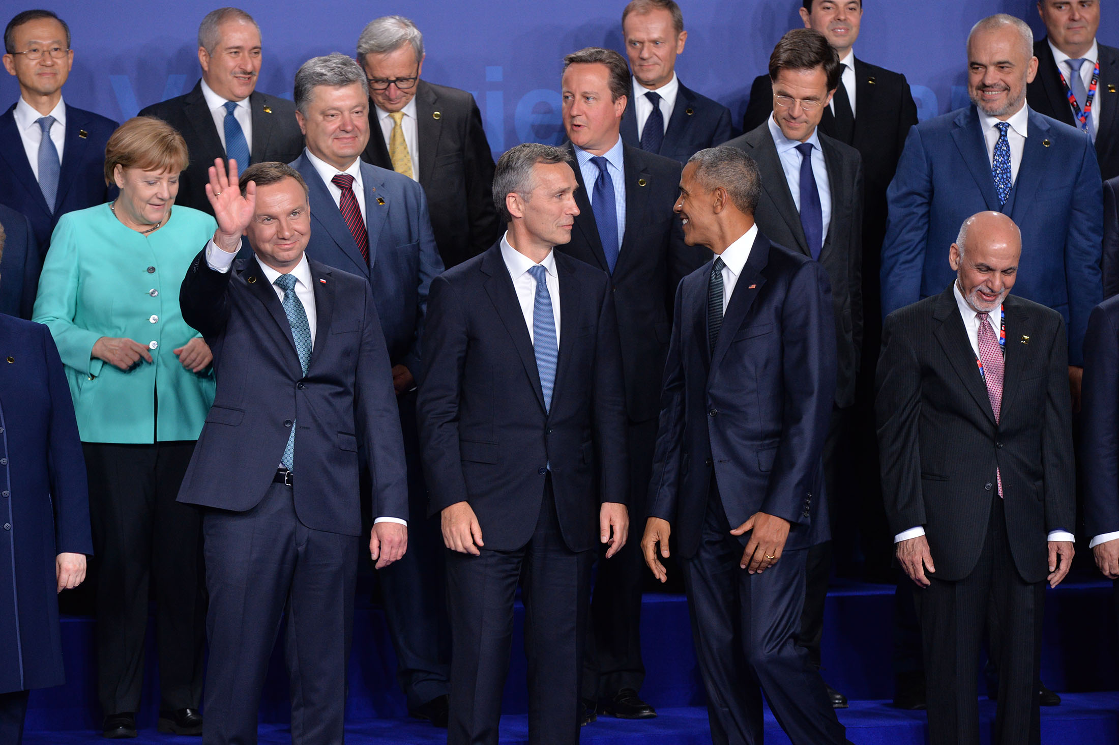 Family photo of Allied and Partner Heads of State and Government and Head of International Organizations